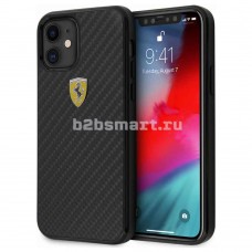 Чехол Apple iPhone 12-Mini Ferrari карбон черная