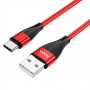 Кабель USB - Type-C Hoco X57 (красный; 1 м; 3000 mA; Ткань)