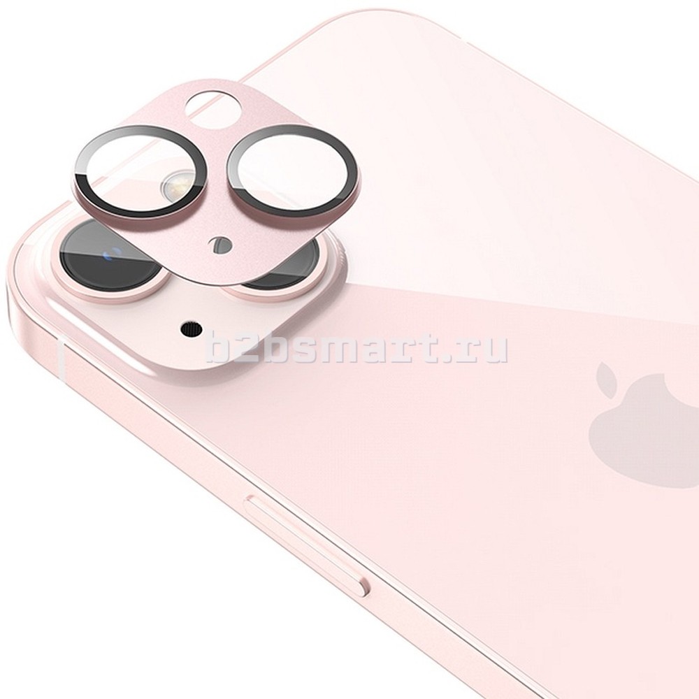 Защитное стекло на камеру Apple iPhone 13/13mini Hoco A18 розовое