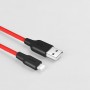 Кабель USB - Lightning Hoco X21 (красный; 1 м; 2000 mA; Силикон)