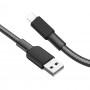 Кабель USB - Lightning Hoco X69 (черный/белый; 1 м; 2400 mA; Ткань)