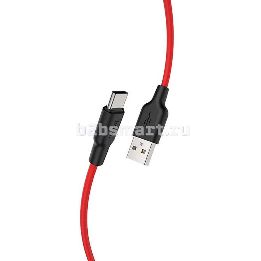 Кабель USB - Type-C Hoco X21 (красный; 1 м; 2000 mA; Силикон)
