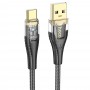 Кабель USB - Type-C Hoco U121 (черный; 1.2 м; 3000 mA; Ткань)