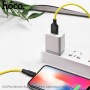 Кабель USB - Lightning Hoco X21 Plus (желтый; 1 м; 2,4 A; Силикон)