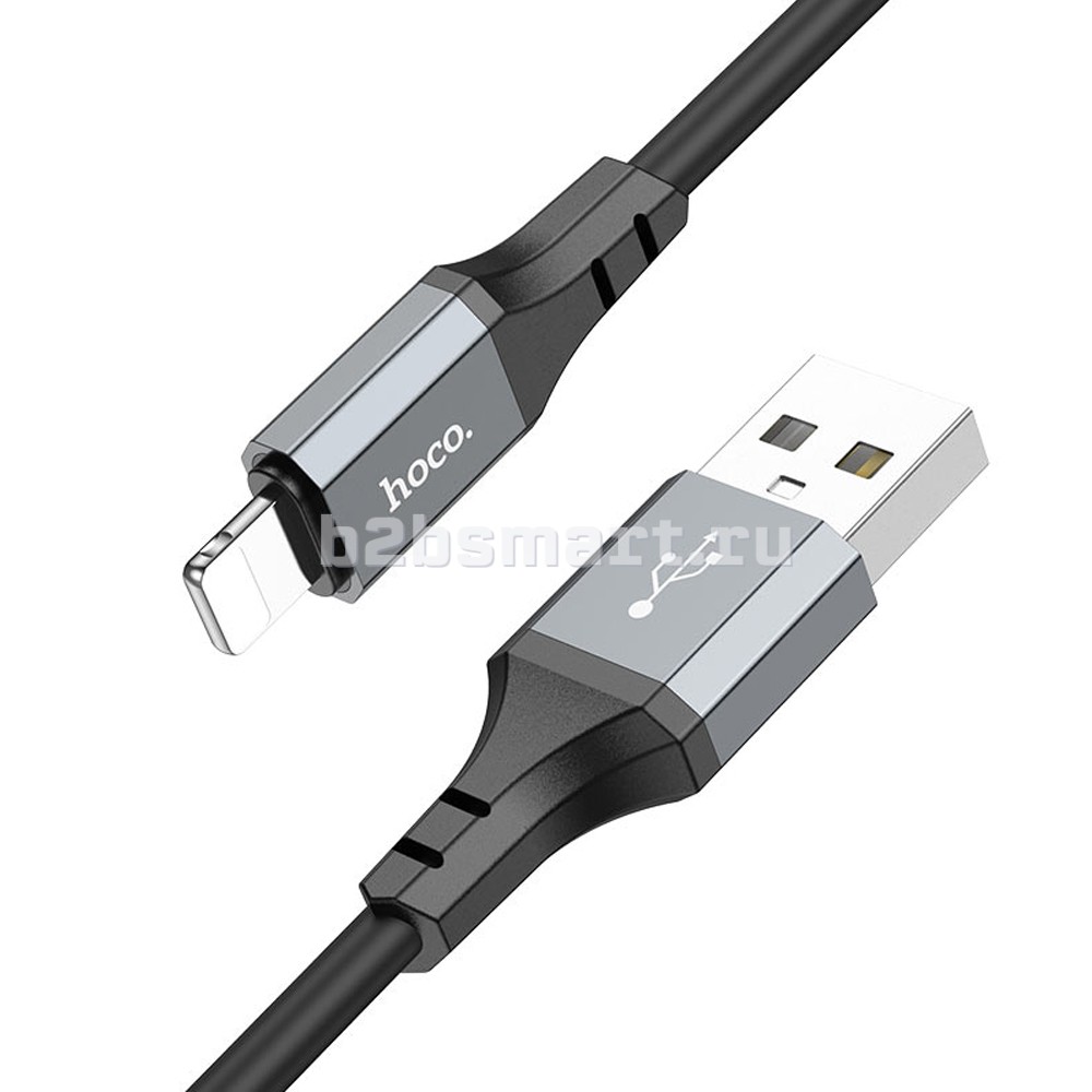 Кабель USB - Lightning Hoco X86 (черный; 1 м; 2400 mA; Силикон)
