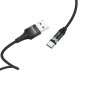Кабель USB - Type-C Hoco U76 (черный; 1.2 м; 2000 mA; Ткань)