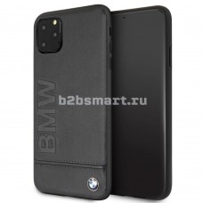 Крышка Apple iPhone 11 Pro Max BMW кожа со швом черная