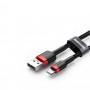 Кабель USB - Lightning Baseus Cafule CALKLF-C19 (красно-черный; 2 м; 1500 mA; Ткань)