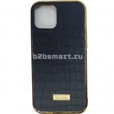 Чехол Apple iPhone 12-ProMax Braver croco черная