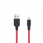 Кабель USB - Lightning Hoco X21 (красный; 1 м; 2000 mA; Силикон)