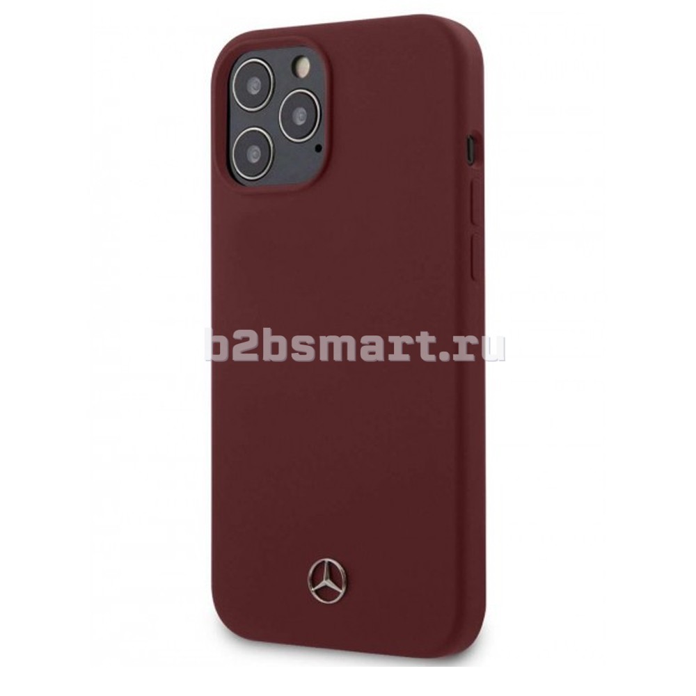 Чехол Apple iPhone 12/12-Pro Mercedes silicone красная