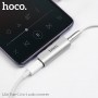 Аудио-переходник Hoco LS26 с Type-C на AUX 3.5" + Type-C серибристый