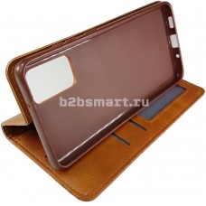 Чехол Samsung S20 Lite MG магнит книжка; коричневая (S11)