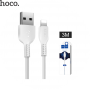 Кабель USB - Lightning Hoco X20 (белый; 3 м; 2000 mA; ПВХ)