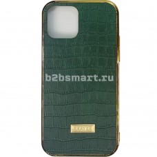 Чехол Apple iPhone 12-ProMax Braver croco зеленая