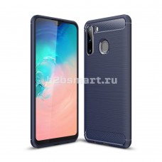 Чехол Samsung A21 2019 Autofocus карбон синий