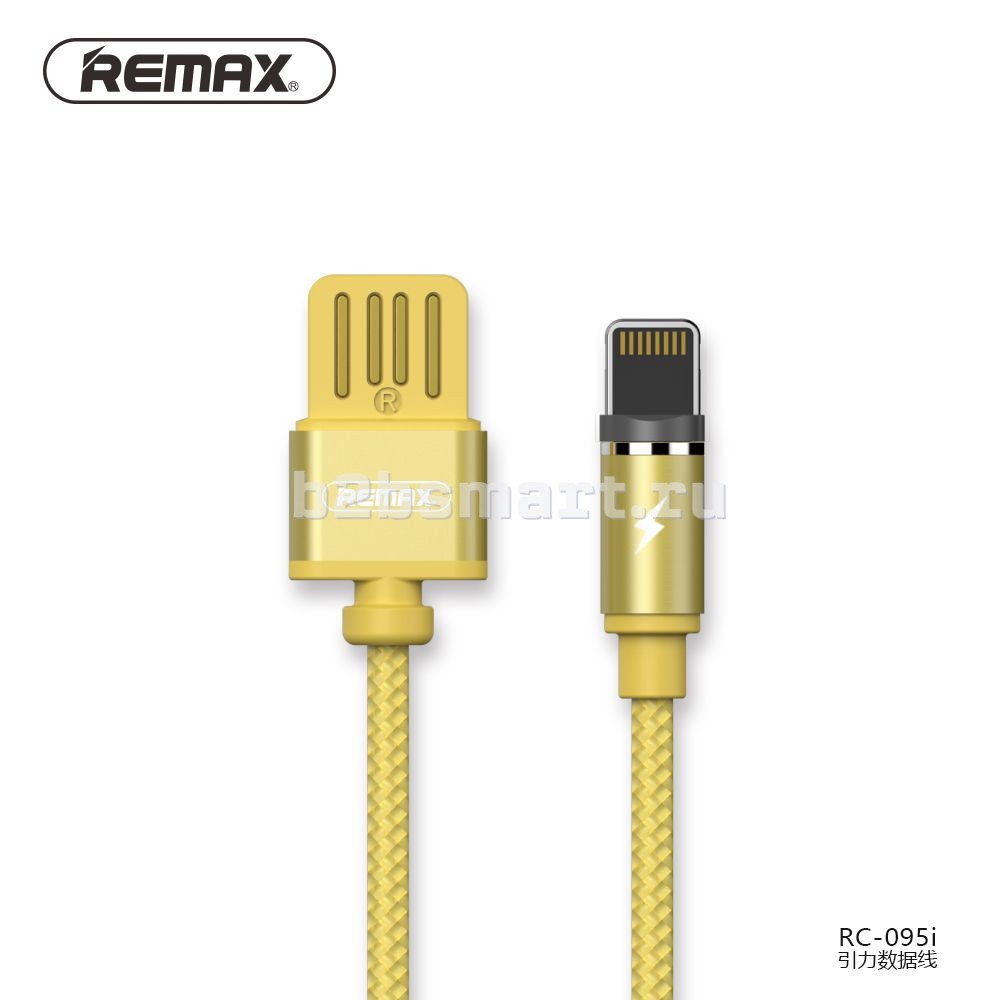 Кабель USB - Lightning Remax RC-095i Gravity золотой 1м