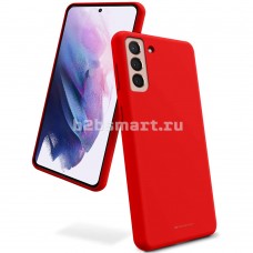 Чехол Samsung G991 S21 Silicone Case CL2 №14 красная