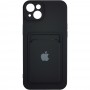 Чехол Apple iPhone 14 Plus с визитницей черный