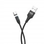 Кабель USB - Type-C Hoco U76 (черный; 1.2 м; 2000 mA; Ткань)