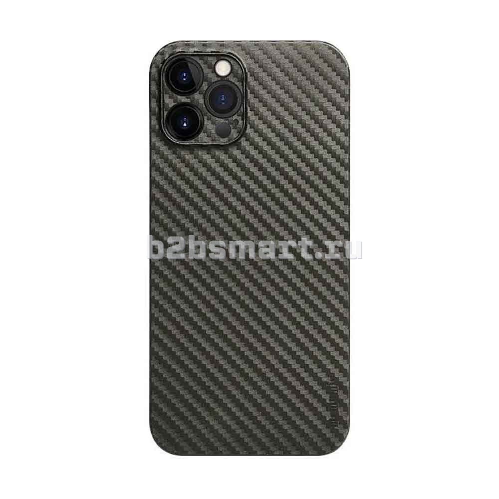 Чехол Apple iPhone 12-ProMax Memumi Carbon PC темно-серая