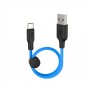 Кабель USB - Type-C Hoco X21 Plus (голубой; 0.25 м; 3000 mA; Силикон)