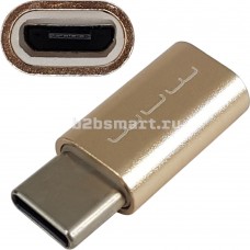 Переходник Micro-USB (f) - USB-C (m) Wuw R70ma золотой