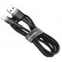 Кабель USB - Lightning Baseus Cafule CALKLF-BG1 (черный; 1 м; 2400 mA; Ткань)