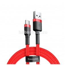 Кабель USB - Type-C Baseus Cafule CATKLF-B09 (красный; 1 м; 3000 mA; Ткань)