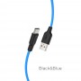 Кабель USB - Type-C Hoco X21 Plus (голубой; 0.25 м; 3000 mA; Силикон)