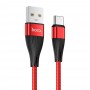 Кабель USB - Type-C Hoco X57 (красный; 1 м; 3000 mA; Ткань)