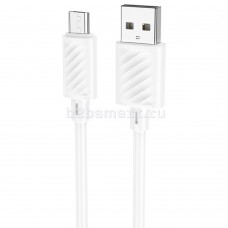 Кабель USB - Micro-USB Hoco X88 (белый; 1 м; 2400 mA; ПВХ)