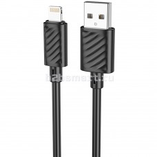 Кабель USB - Lightning Hoco X88 (черный; 1 м; 2400 mA; ПВХ)