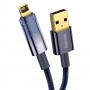 Кабель USB - Lightning Baseus Explorer CATS000403 (синий; 1 м; 2400 mA; Ткань)