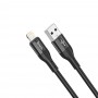 Кабель USB - Lightning Hoco X72 (черный; 1 м; 2400 mA; Силикон)