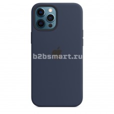 Чехол Apple iPhone 12-ProMax Silicone Case CL2 №20 черно-синяя
