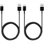 Кабель USB - Type-C Samsung EP-DG930MBEGWW (2шт) (черный; 1.5 м; 3 A; TPE)